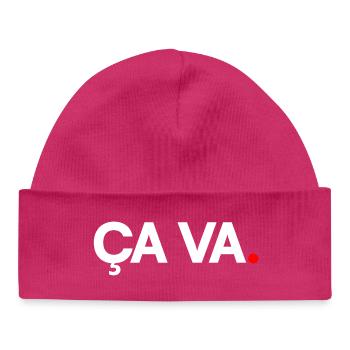 ÇA VA | Expression humour minimaliste - Bonnet bébé bio - hot pink - Devant