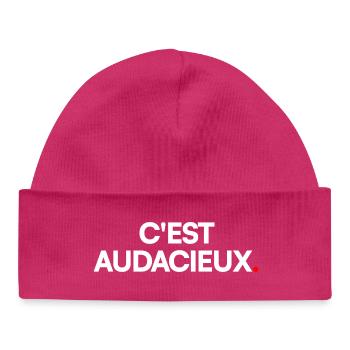 C'est audacieux - Bonnet bébé bio - hot pink - Devant