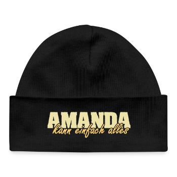 Amanda als Spruch - Baby Organic Mütze - Schwarz - Vorne