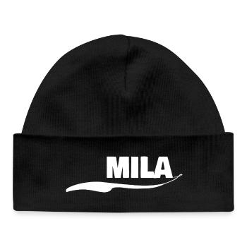 Mila als Geschenk - Baby Organic Mütze - Schwarz - Vorne