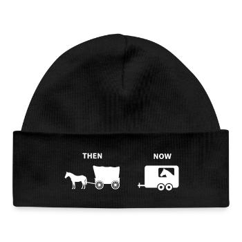 Lustiges Pferd Kutsche Parodie Historisches Design - Baby Organic Mütze - Schwarz - Vorne
