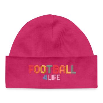 Football 4 Life Retro Neon Text - Baby Organic Beanie - hot pink - Front