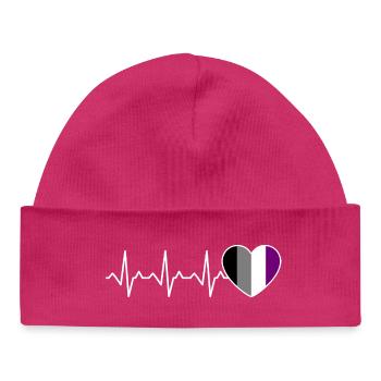 Ace Pride Heartbeat Asexuel - Bonnet bébé bio - hot pink - Devant