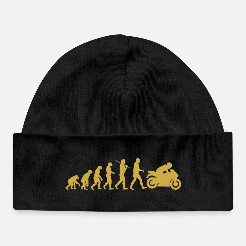 Motorrad-Evolution - Baby Organic Mütze - Schwarz