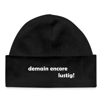 demain encore lustig - Baby Organic Mütze - Schwarz - Vorne