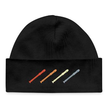 Flûtes vintage - Bonnet bébé bio - noir - Devant