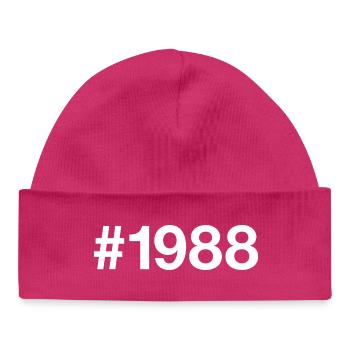1988 Hashtag 38th Birthday 38 Years - Baby Organic Beanie - hot pink - Front