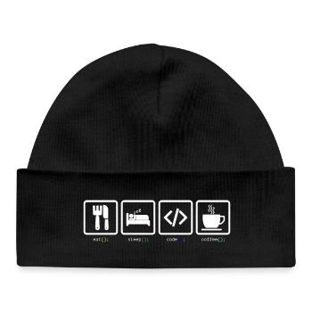 Eat Sleep Code Coffee - Baby Organic Beanie - black - Front