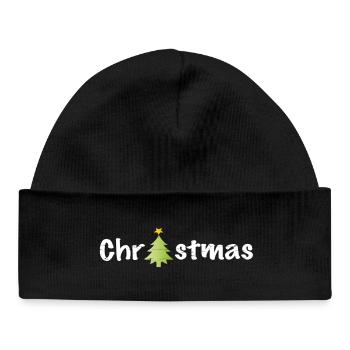 Christmas claim with tree - Baby Organic Beanie - black - Front