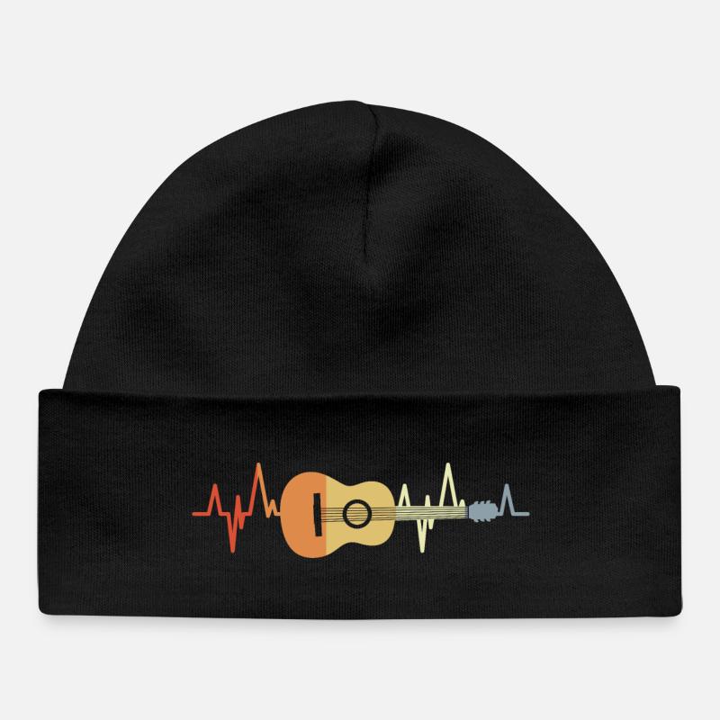 Guitar Heart Palpitations - Baby Organic Beanie - black