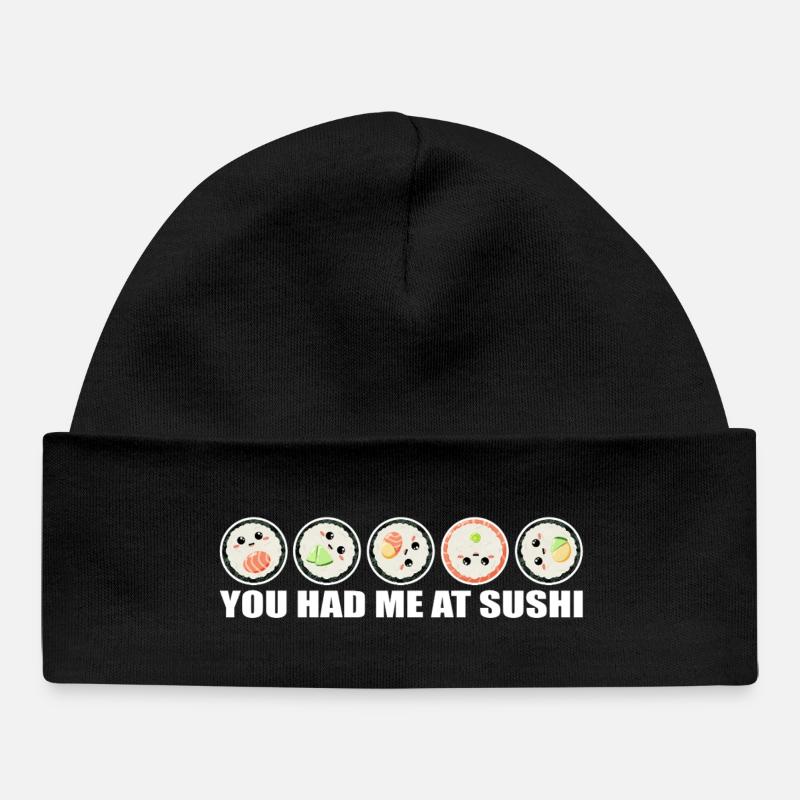 Sushi Rolls Vous m’avez eu chez Sushi Spruch lustig - Bonnet bébé bio - noir