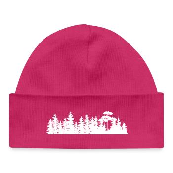 Waldlandschaft Silhouetten Design - Baby Organic Mütze - hot Pink - Vorne