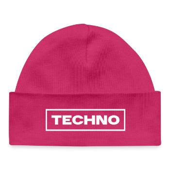 Conception de logo de musique techno - Bonnet bébé bio - hot pink - Devant