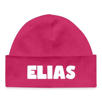 Elias Name - Baby Organic Beanie - hot pink - Front
