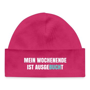 My weekend is booked out - Baby Organic Beanie - hot pink - Front