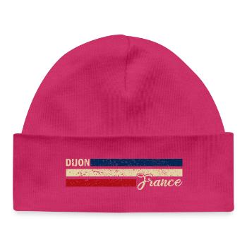 France - Dijon - Frankreich - Flagge - Streifen - Baby Organic Mütze - hot Pink - Vorne