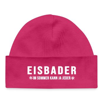 Eisbader Winterschwimmer Eisbaden Wintersport - Baby Organic Mütze - hot Pink - Vorne