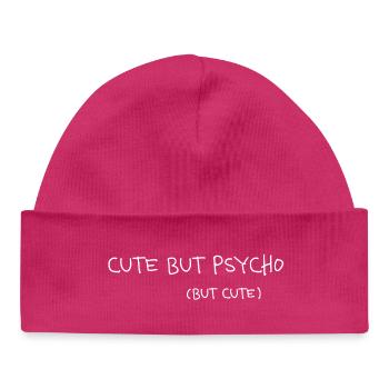 Mignon mais psychopathe Diction minimale - Bonnet bébé bio - hot pink - Devant