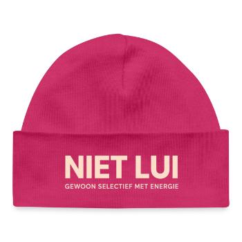Not lazy. Just selective with energy. - Baby Organic Beanie - hot pink - Front