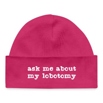 Graphismes textuels provocateurs Style rétro - Bonnet bébé bio - hot pink - Devant