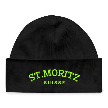 St. Moritz - Suisse - Schweiz - Swiss - Baby Organic Mütze - Schwarz - Vorne