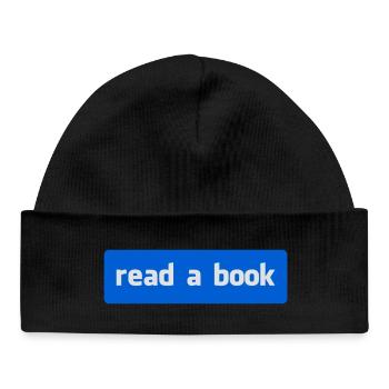 Lire un livre - Amateur de littérature - Bonnet bébé bio - noir - Devant
