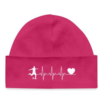 Heartbeat in the game - Baby Organic Beanie - hot pink - Front