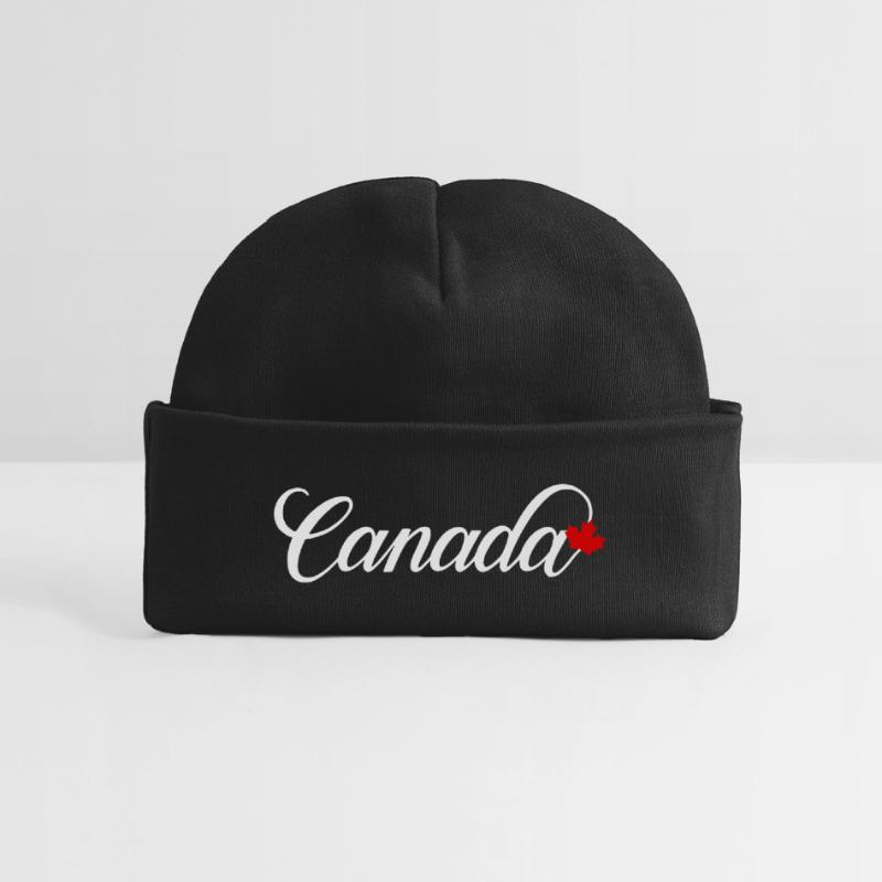 Canada Script with Maple Leaf Baby Organic Beanie