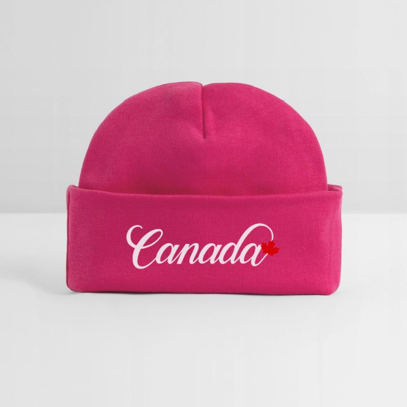 Canada Script with Maple Leaf Baby Organic Beanie