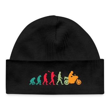 Evolution! Motorrad Geschenk Idee Bikes - Baby Organic Mütze - Schwarz - Vorne
