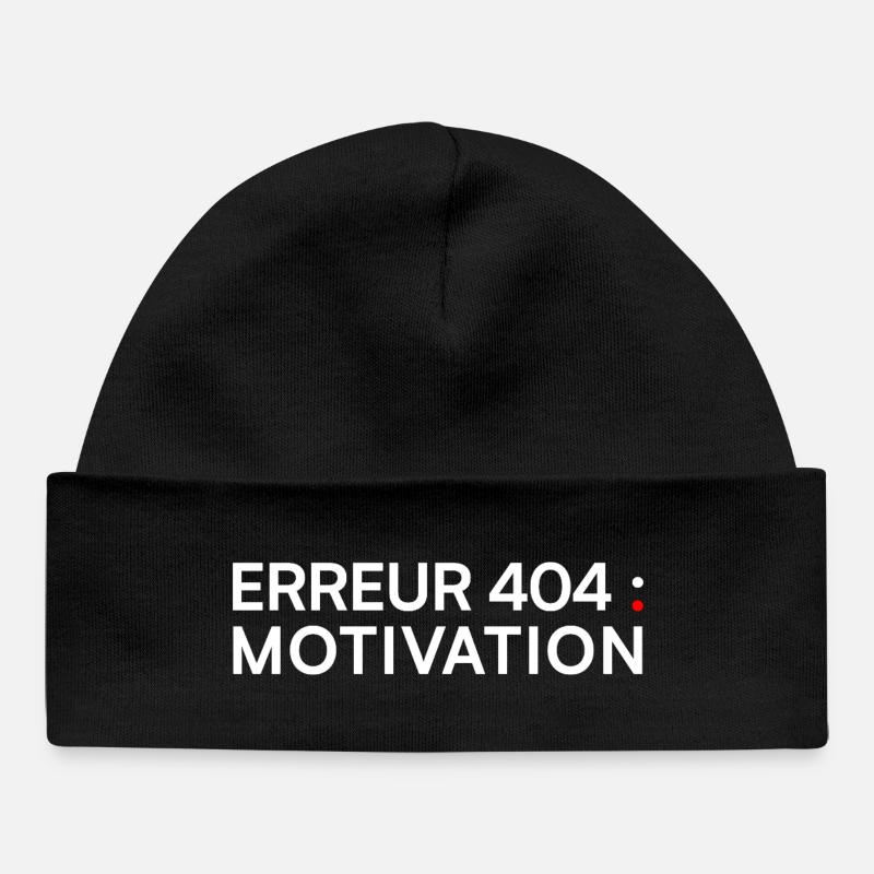 ERREUR 404 Motivation – Humour Geek - Bonnet bébé bio - noir
