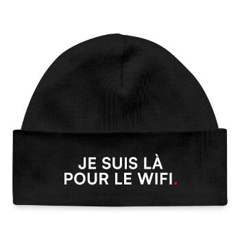 I'm here for wifi – Geek Humor - Baby Organic Beanie - black - Front