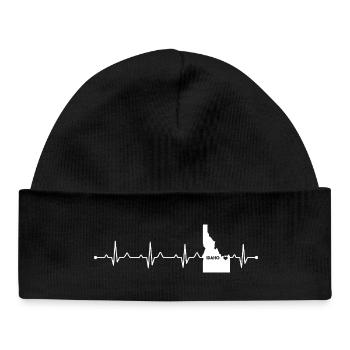 Idaho State Heart Outline Gem State Pride - Baby Organic Beanie - black - Front