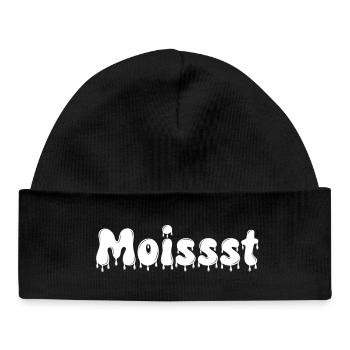 Moist Dripping Text - Baby Organic Beanie - black - Front