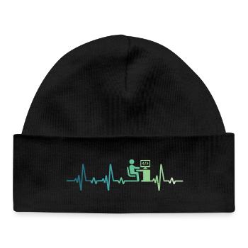 Heartbeat Programmer Developer - Baby Organic Beanie - black - Front