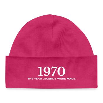 Legendärer Jahrgang 1970 Retro Look 1970 - Baby Organic Mütze - hot Pink - Vorne