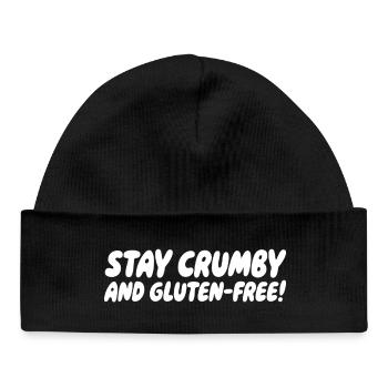 Reste friable Dicton d’humour sur le gluten - Bonnet bébé bio - noir - Devant