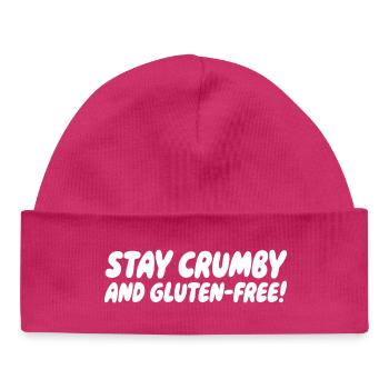 Reste friable Dicton d’humour sur le gluten - Bonnet bébé bio - hot pink - Devant