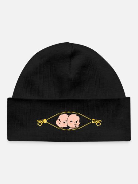 Annonce de la grossesse maman des jumeaux maman maman - Bonnet bébé bio - noir