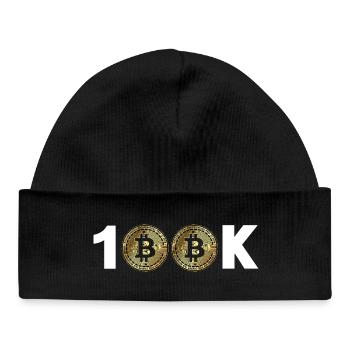 Bitcoin Bitcoin BTC 100k Cryptomonnaie - Bonnet bébé bio - noir - Devant