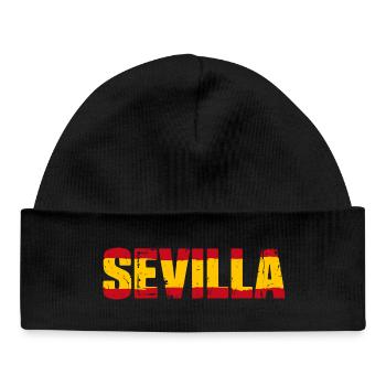 Sevilla Flagge Spanien - Baby Organic Mütze - Schwarz - Vorne