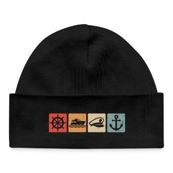 Plaisancier Capitaine Bateau Ancre Marin - Bonnet bébé bio - noir - Devant