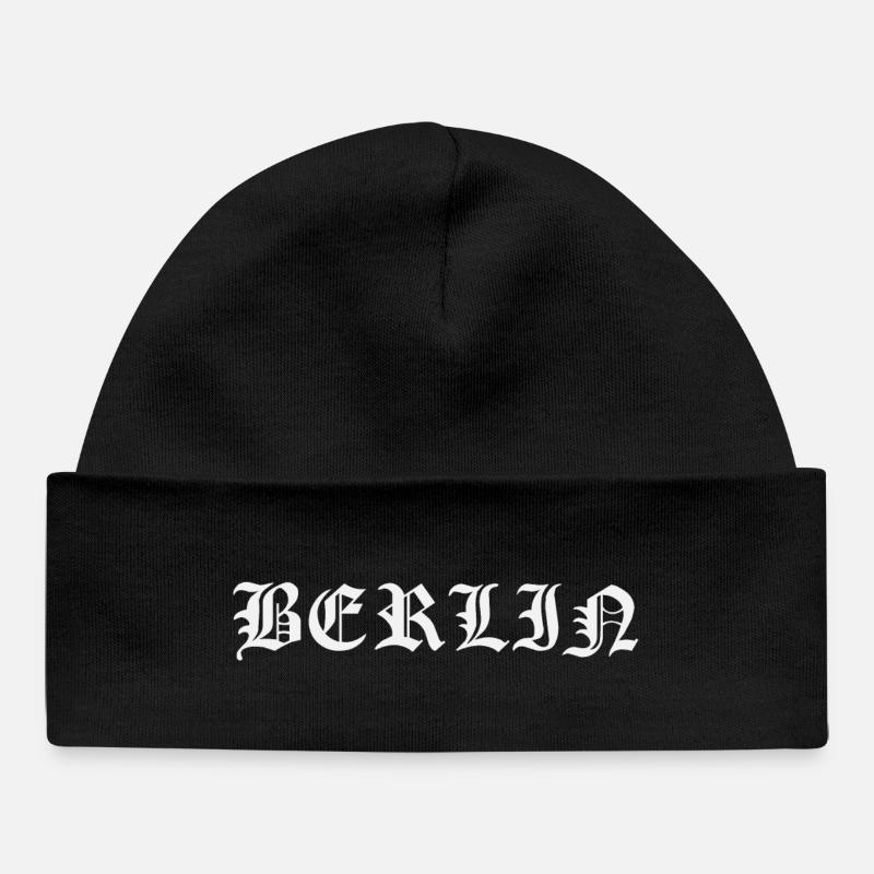 Lettrage Berlin Fraktur - Bonnet bébé bio - noir