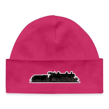 Train de locomotives - Bonnet bébé bio - hot pink - Devant