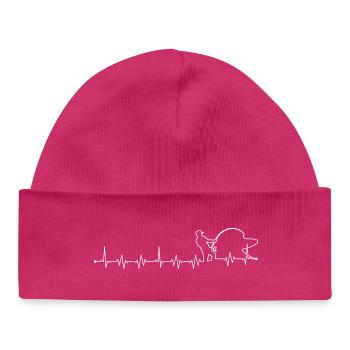 Pulsläufer an der EKG-Linie - Baby Organic Mütze - hot Pink - Vorne