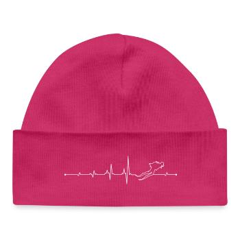 Silhouette de la course des chiens battants - Bonnet bébé bio - hot pink - Devant