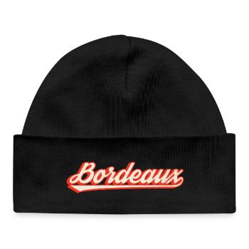 Bordeaux Retro Lettering - Baby Organic Beanie - black - Front