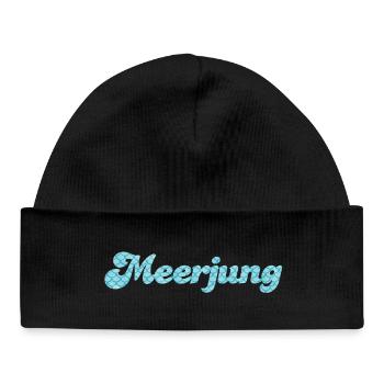 Meerjung Küste Meer Mann Fischkopp Schuppen Fan - Baby Organic Mütze - Schwarz - Vorne