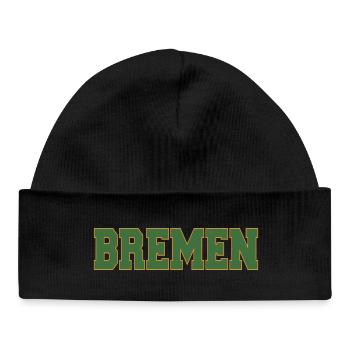 Bremen block lettering green and gold - Baby Organic Beanie - black - Front