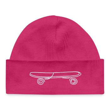 Skateboard Sketch - Baby Organic Beanie - hot pink - Front